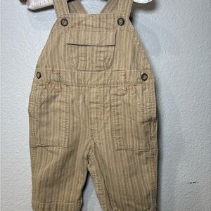 Vintage Gymboree Beige Striped Kids Overalls 1999 Tag